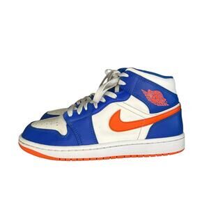 Mens Nike Air Jordan 1 Mid Sneakers Size 7.5 - Game Royal/Rush Orange